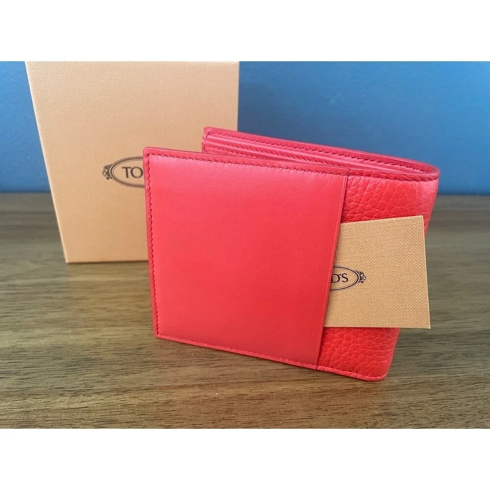 Tod's Men's Orange Leather bifold Wallet, XAMORIC0300ISEG837